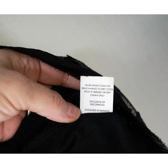 Analili "Leather" Laser Cut Out Detailed Edgy Black Tank Top Blouse L - Picture 3 of 12